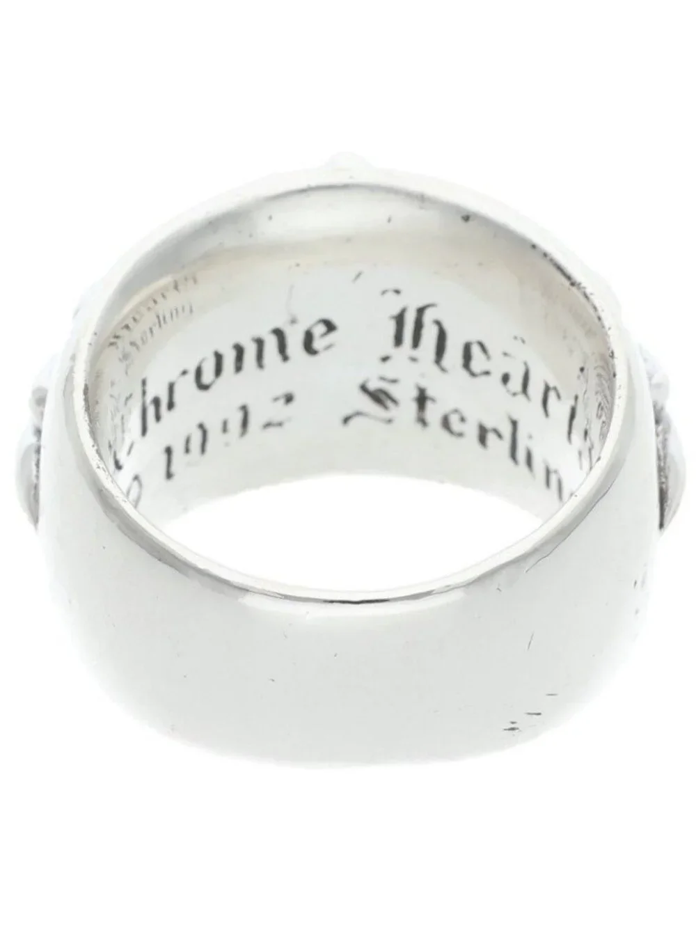 Chrome Hearts Flrl Crs Floral Cross Silver Ring